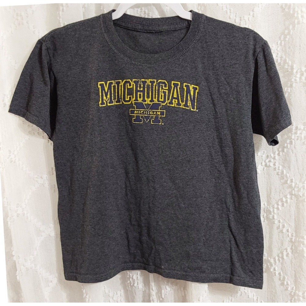 University of Michigan Wolverines Graphic T-Shirt Charcoal Gray Womens Small
